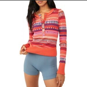 Medium Free people Colorful Patterned Long Sleeve Top